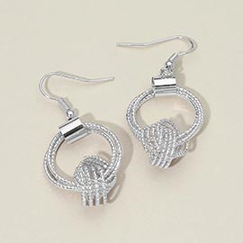 Metal Knot Hoop Drop Dangle Earrings