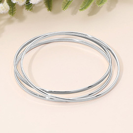 SECRET BOX_Stainless Steel 3PCS Slim Bangle Multi Layered Bracelets