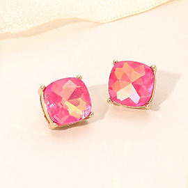 Square Cushion Stud Earrings