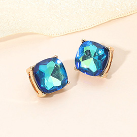 Square Cushion Stud Earrings