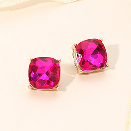 Square Cushion Stud Earrings