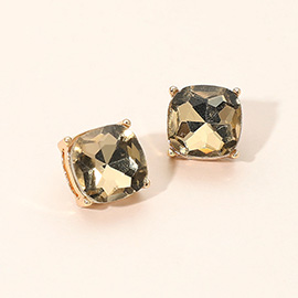 Square Cushion Stud Earrings