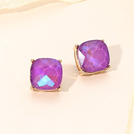 Square Cushion Stud Earrings