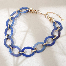 Chunky Resin Link Statement Necklace