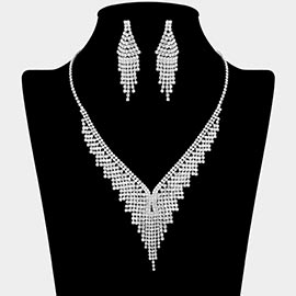 Rhinestone Paved Fringe Accent Necklace