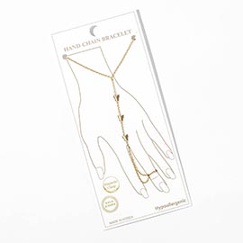 Gold Dipped Butterfly Accent Hand Chain Magnetic Bracelet