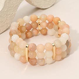 Multi Row Beaded Stretch Bracelet