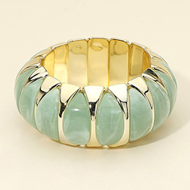 Chunky Marbled Resin Inlay Stretch Bracelet