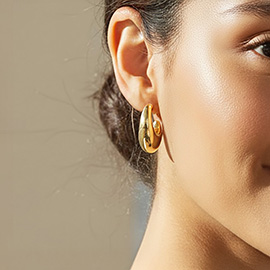 18K Gold Filled Chunky Crescent Hoop Earrings