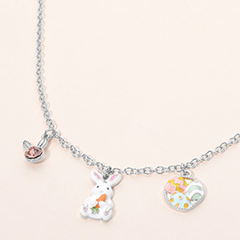Easter Bunny Egg Charm Station Necklace