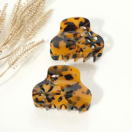 2PCS - Celluloid Acetate Floral Cutout Small Hair Claw Clips