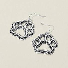 Antique Metal Open Paw Drop Earrings