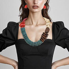 Chunky Mixed Resin Beaded Statement Necklace