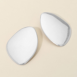 Abstract Organic Shape Metal Plate Statement Earrings