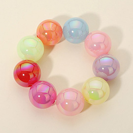Bold Resin Ball Beaded Stretch Statement Bracelet