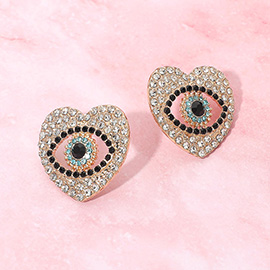 Heart Evil Eye Earrings