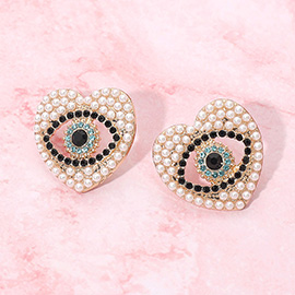 Heart Evil Eye Earrings