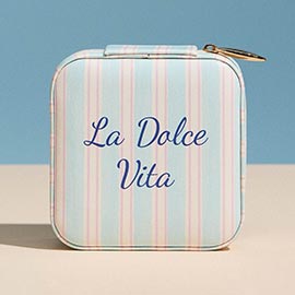 LA DOLCE VITA Striped Portable Square Jewelry Box