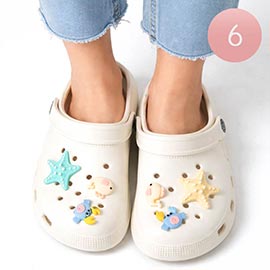 6Pairs - Women Solid Heel Strap Charm Clogs