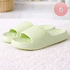6Pairs - Womens Solid Slide Slippers
