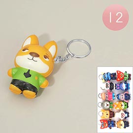 12PCS - Squishy Animal Character Figure Keychains