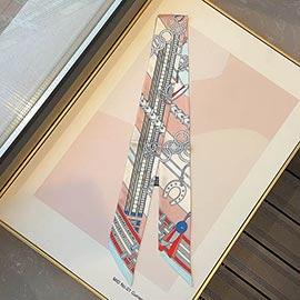 Chain and Harness Print Silky Twilly Skinny Scarf