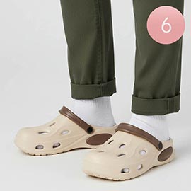 6Pairs - Mens Dual Color Heel Strap Clogs