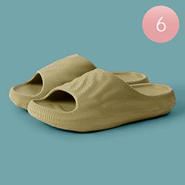 6Pairs - 3D Shape Womens Solid Slide Slippers