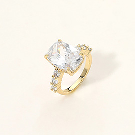 Cushion Cut CZ Statement Ring