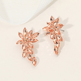 Floral Cluster Accent Drop Evening Earrings