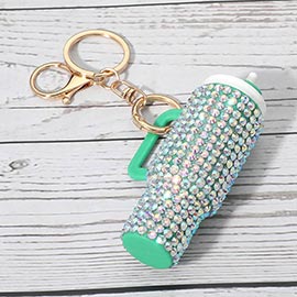 Bling Studded Tumbler Cup Keychain Bag Charm