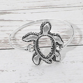 Antique Metal Open Sea Turtle Bangle Bracelet