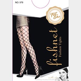 Women Bold Diamond Pattern Cutout Pantyhose Tights