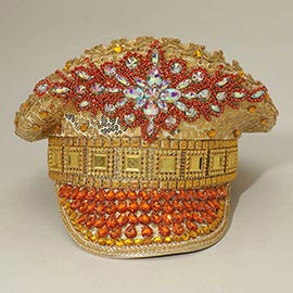 Rhinestone Embellished Sequin Captain Hat
