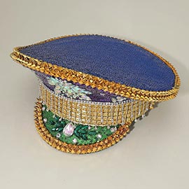 Marquise Stone Cluster Embellished Rhinestone Sequin Captain Hat