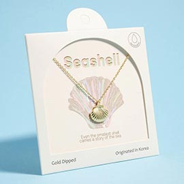 Gold Dipped Sea Shell Pendant Necklace