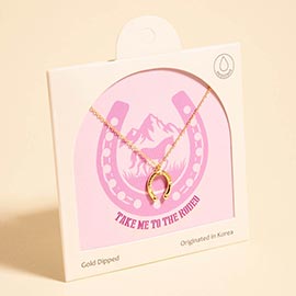 Gold Dipped Horseshoe Pendant Necklace