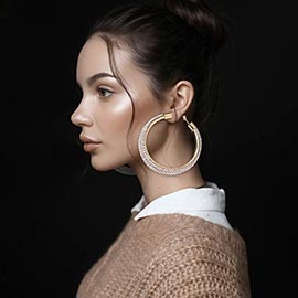 Bold Bling Studded Hoop Statement Earrings
