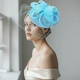 Elegant Floral Veil Fascinator Headband