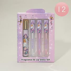 12 SET OF 4 - Kpop Demon Hunters Huntrix Fragrance and Lip Gloss Set