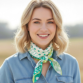 Polka Dot Pattern Square Bandana Scarf