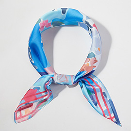 Abstract Garden Print Square Bandana Scarf