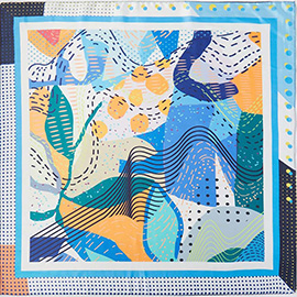 Abstract Collage Print Square Bandana Scarf