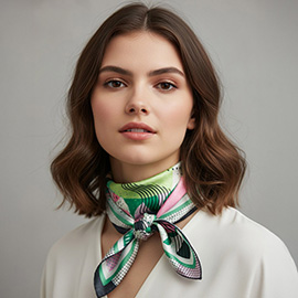 Abstract Collage Print Square Bandana Scarf