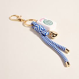 Mahjong Tile Heart Charm Knot Strap Drop Keychain Bag Charm
