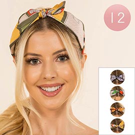 12PCS - Abstract Printed Knot Scarf Wrap Headband