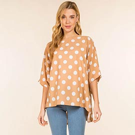 Polka Dot Pattern Loose Fit Poncho Top