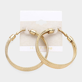 14K Gold Filled Layered Metal Hoop Earrings