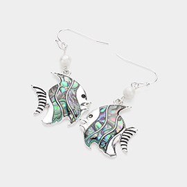 Abalone Fish Pearl Earrings