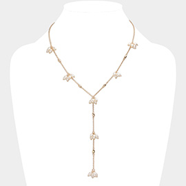 Pearl Cluster Station Y Necklace
